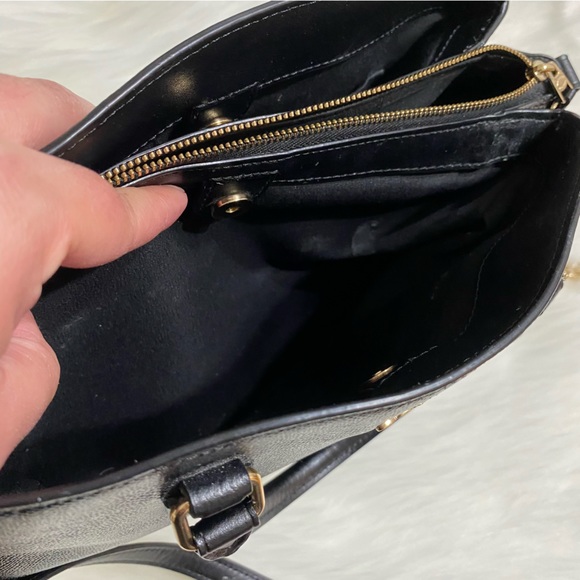 Coach LARGE Sage Carryall Crossbody Satchel Black Patent Leather - Picture 6 of 11